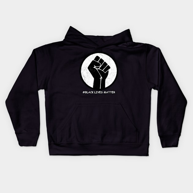 Black Power Fist Kids Hoodie by valentinahramov